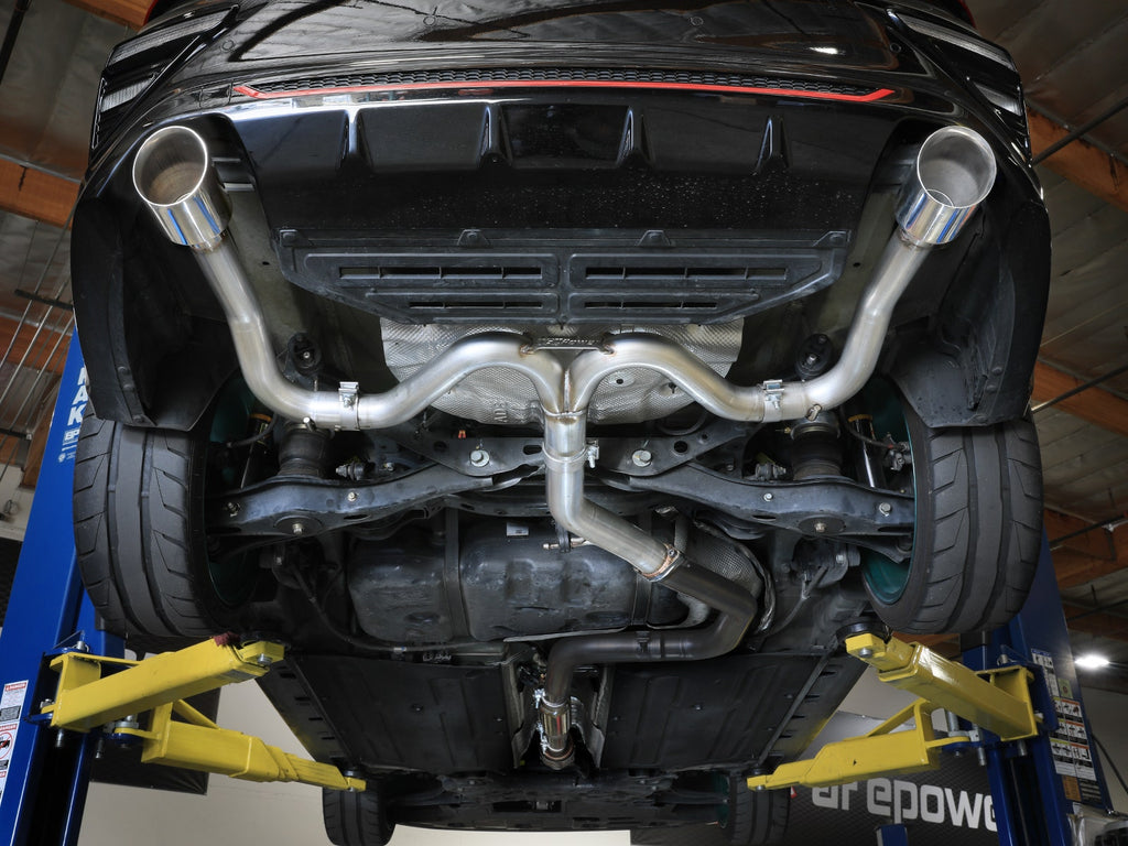 Takeda 20-21 Kia Forte GT 1.6L (t) 3in to 2.5in SS Axle-Back Exhaust System w/ Polished Tips (49-37037-P)