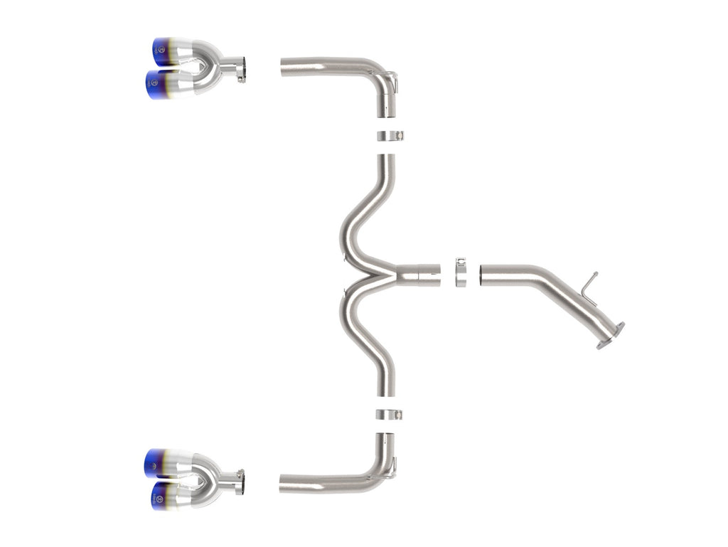 aFe 22-24 Kia Forte GT 1.6L 3in-2.5in 304 Stainless Steel Axle-Back Exhaust w/ Blue Flame Tips (49-37039-L)