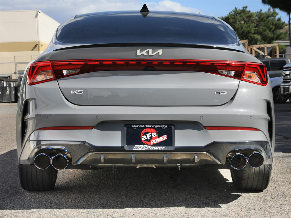 Takeda 21-24 Kia K5 GT L4-2.5L (t) SS Axle-Back Exhaust System w/ Blue Flame Tips (49-37043-L)