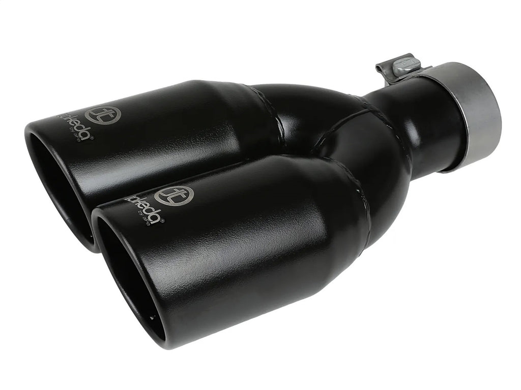 Takeda 304 Stainless Steel Clamp-on Exhaust Tip Black 2-1/2ininlet x 3-1/2in Outlet X 12in L (49T25374-B121)