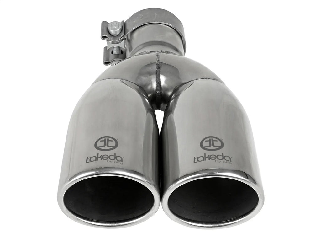 Takeda 304 Stainless Steel Clamp-on Exhaust Tip Polished 2-1/2ininlet x 3-1/2in Outlet X 12in L (49T25374-P121)