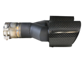 Takeda 2.5in 304 Stainless Steel Clamp-on Exhaust Tip Passenger Side 2.5in Inlet 4inDual-Carbon (49T25480-C121)