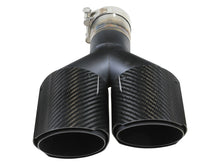 Load image into Gallery viewer, Takeda 2.5in 304 Stainless Steel Clamp-on Exhaust Tip Passenger Side 2.5in Inlet 4inDual-Carbon (49T25480-C121)