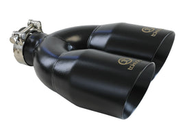 Takeda 2.5in 304 Stainless Steel Clamp-on Exhaust Tip Passenger Side 2.5in Inlet 4inDual - Black (49T25484-B121)