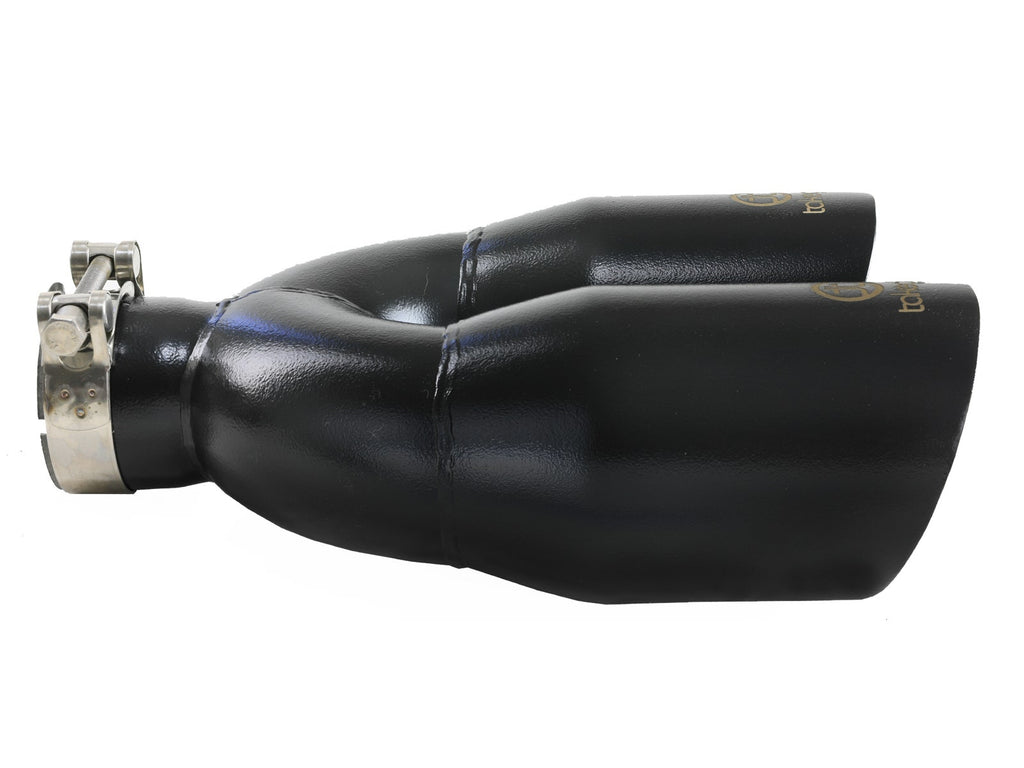 Takeda 2.5in 304 Stainless Steel Clamp-on Exhaust Tip Passenger Side 2.5in Inlet 4inDual - Black (49T25484-B121)