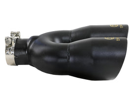 Takeda 2.5in 304 Stainless Steel Clamp-on Exhaust Tip Driver Side 2.5in Inlet 4inDual-Black (49T25484-B122)