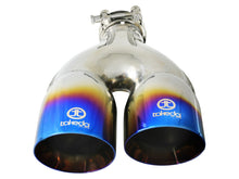 Load image into Gallery viewer, Takeda 2.5in 304 Stainless Steel Clamp-on Exhaust Tip Passenger Side 2.5in Inlet 4inDual - Blue (49T25484-L121)