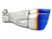 Load image into Gallery viewer, Takeda 2.5in 304 Stainless Steel Clamp-on Exhaust Tip Driver Side 2.5in Inlet 4inDual-Blue Flame (49T25484-L122)