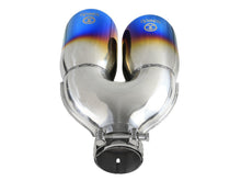 Load image into Gallery viewer, Takeda 2.5in 304 Stainless Steel Clamp-on Exhaust Tip Driver Side 2.5in Inlet 4inDual-Blue Flame (49T25484-L122)