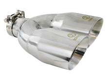 Load image into Gallery viewer, Takeda 2.5in 304 Stainless Steel Clamp-on Tip Passenger Side 2.5in Inlet 4inDual - Polished (49T25484-P121)