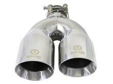 Load image into Gallery viewer, Takeda 2.5in 304 Stainless Steel Clamp-on Tip Passenger Side 2.5in Inlet 4inDual - Polished (49T25484-P121)