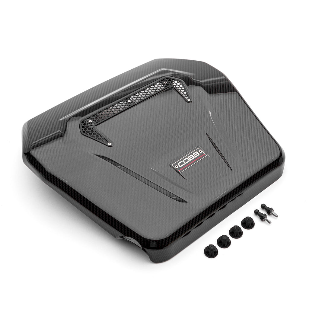 COBB Redline Carbon Fiber Engine Cover for Volkswagen (Mk7) Golf, (Mk7/Mk7.5/Mk8) GTI, Golf R, (A7) Jetta GLI and Audi (8V) A3/S3 (4V2600)