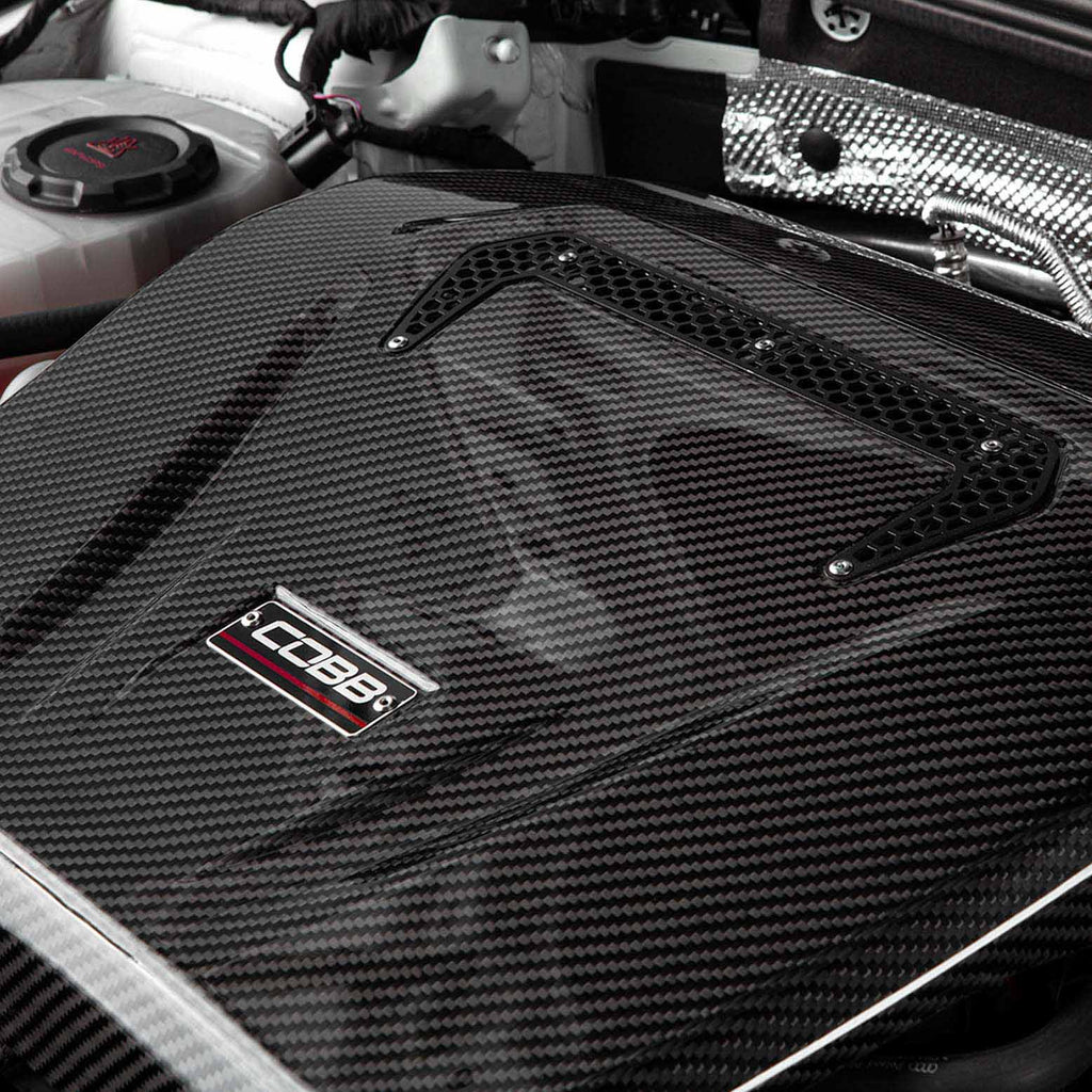 COBB Redline Carbon Fiber Engine Cover for Volkswagen (Mk7) Golf, (Mk7/Mk7.5/Mk8) GTI, Golf R, (A7) Jetta GLI and Audi (8V) A3/S3 (4V2600)