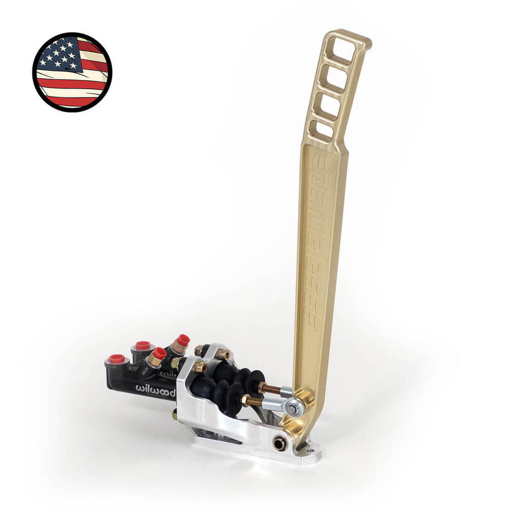 Nameless Performance Hydraulic Handbrake - Dual Master Cylinders - Long (18") Gold Handle (NPHBDUAL-18-GOL)