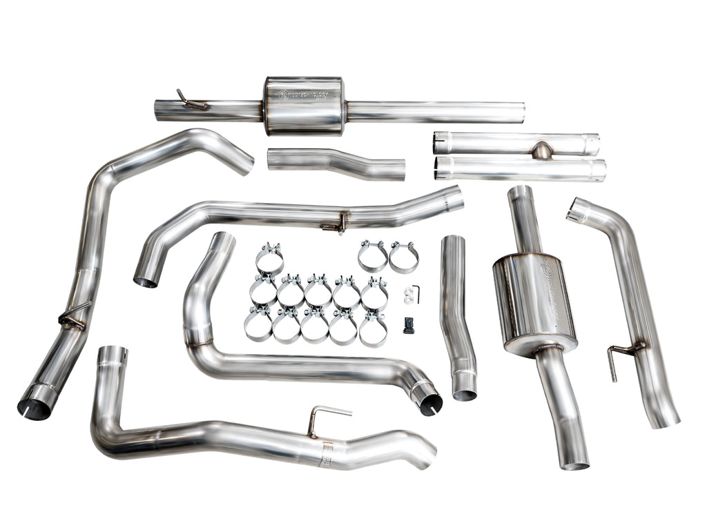 AWE Tuning 4th Gen GM 1500 6.2L Catback Split Rear Exit (w/ Bumper Cutouts) - OE Tips (3015-31202)