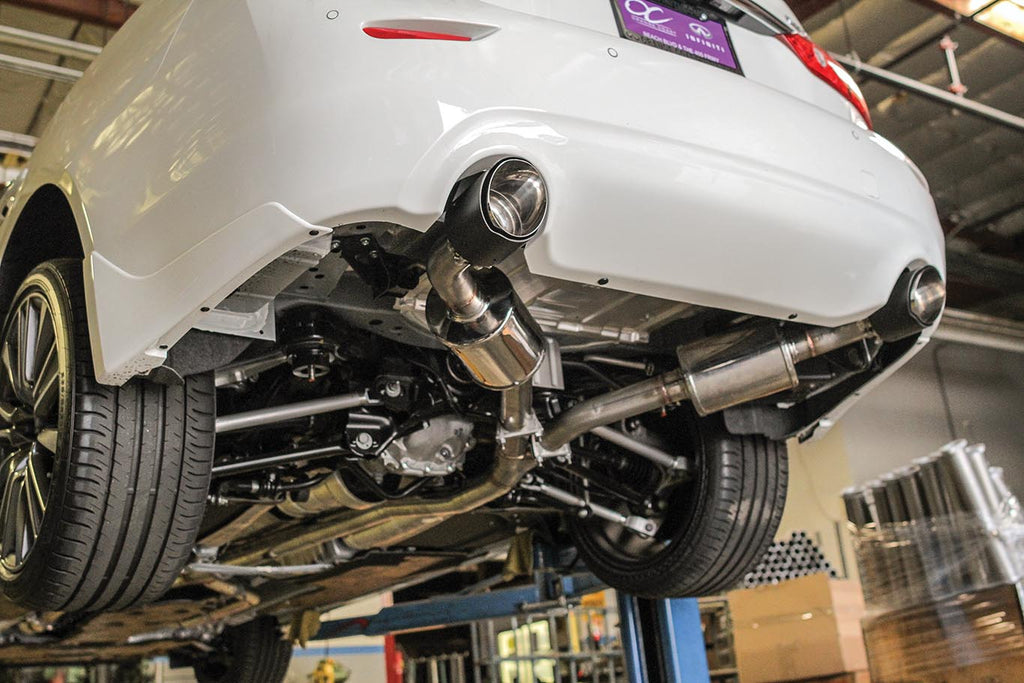 Infiniti Q50 3.0t Cat Back Exhaust w/ Carbon Fiber Tips For 16-21 Infiniti Q50 3.0t Stillen