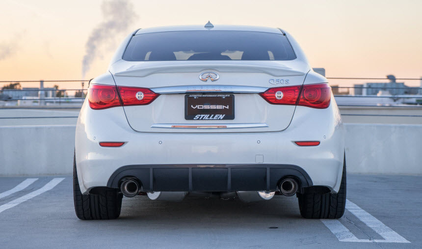 Infiniti Q50 3.0t Cat Back Exhaust System w/ Polished Tips 16-21 Infiniti Q50 3.0t Stillen