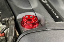 Load image into Gallery viewer, HPS Performance Anodized billet aluminum oil cap, M32x3.5, 14mm tall thread, 35mm total height (5269-108R)