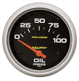 AutoMeter Pro Comp Short Sweep Electronic 0-100 PSI Oil Pressure Gauge (5427)