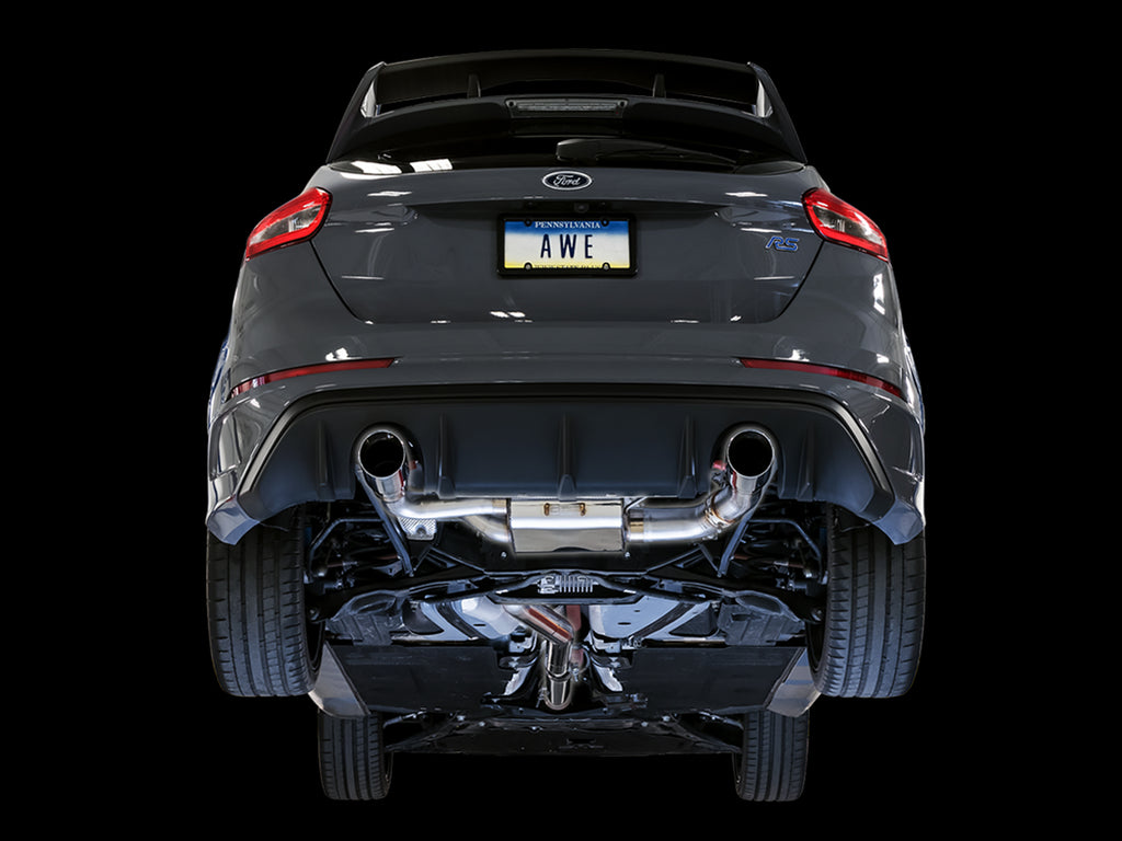 AWE Tuning Ford Focus RS SwitchPath Cat-back Exhaust - Chrome Silver Tips (3025-32024)