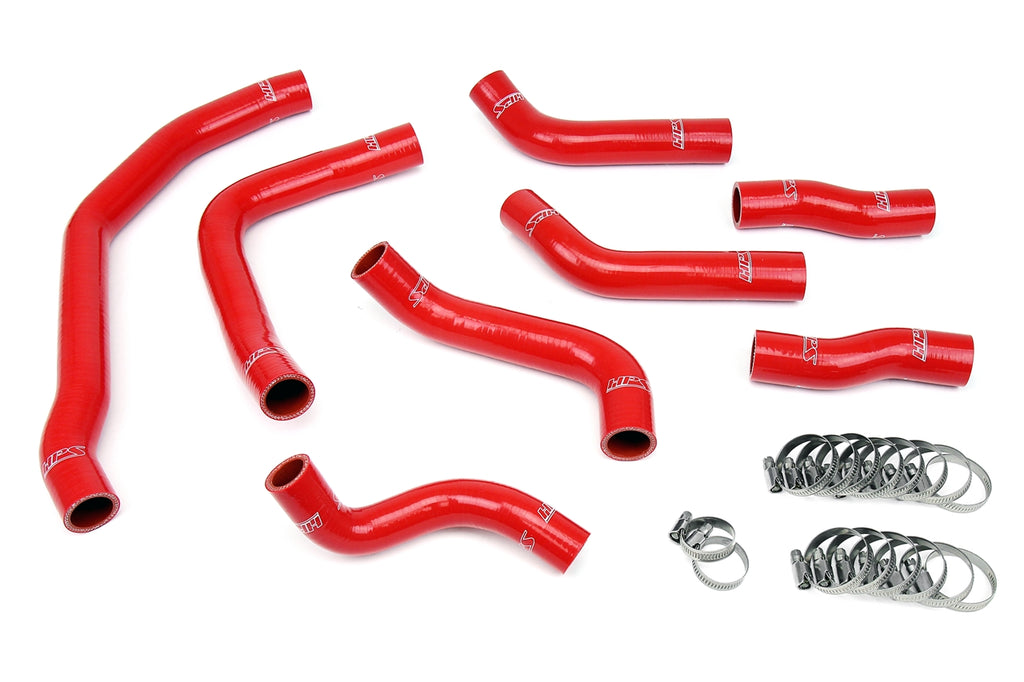HPS Performance High Temp 3-ply Reinforced Silicone,Replace OEM Rubber Radiator Coolant Hoses (57-1501-RED)