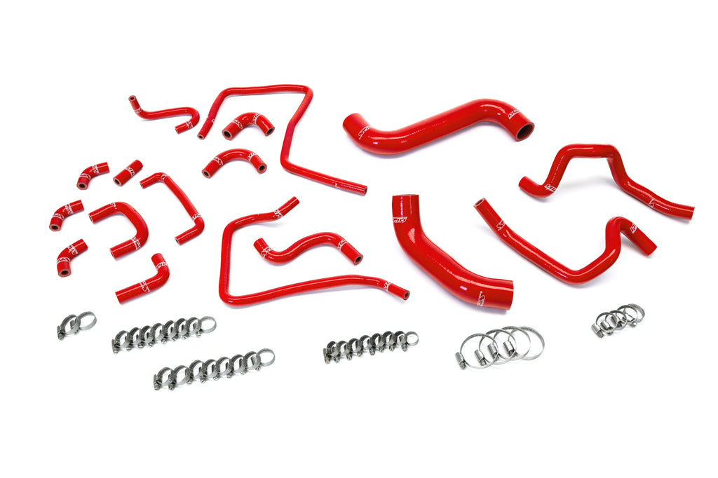 HPS Performance 3-ply reinforced silicone, replaces OEM radiator, heater, and ancillary hoses (57-2304-RED)