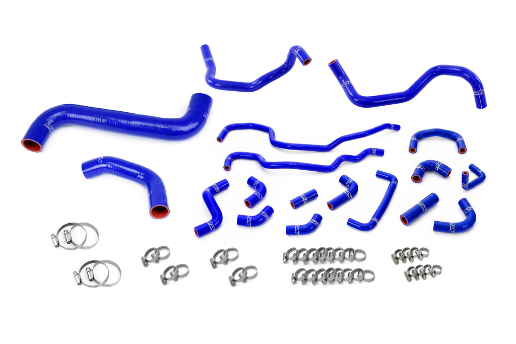 HPS Performance 3-ply Reinforced Silicone, Replaces OEM Rubber Radiator, Heater, Ancillary Hoses (57-2318-BLUE)