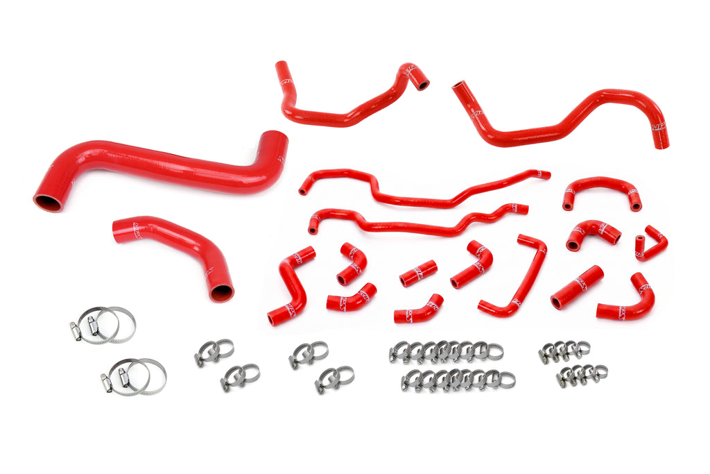 HPS Performance 3-ply Reinforced Silicone, Replaces OEM Rubber Radiator, Heater, Ancillary Hoses (57-2318-RED)