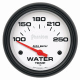 AutoMeter Phantom 66mm 100-250 Deg F Short Sweep Electonic Water Temperature Gauge (5837)