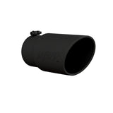 MBRP Exhaust Tip. 6in. O.D. Angled Rolled End 5in. let 12in. length. Black Series (T5075BLK)