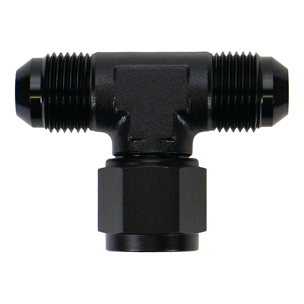 DeatschWerks 8AN Male Flare to Female Flare Swivel Tee on 90 (6-02-0778-B)