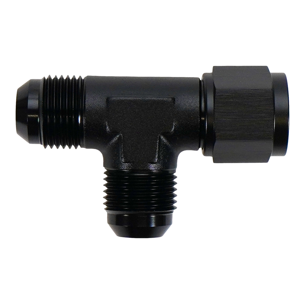 DeatschWerks 10AN Male Flare to Female Flare Swivel Tee on Straight (6-02-0779-B)