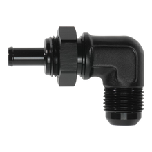 Load image into Gallery viewer, DeatschWerks 10AN Male Flare Bulkhead to 3/8in Hose Barb 90-Degree (6-02-0796-B)