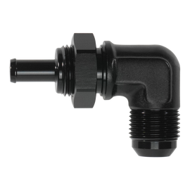DeatschWerks 10AN Male Flare Bulkhead to 3/8in Hose Barb 90-Degree (6-02-0796-B)