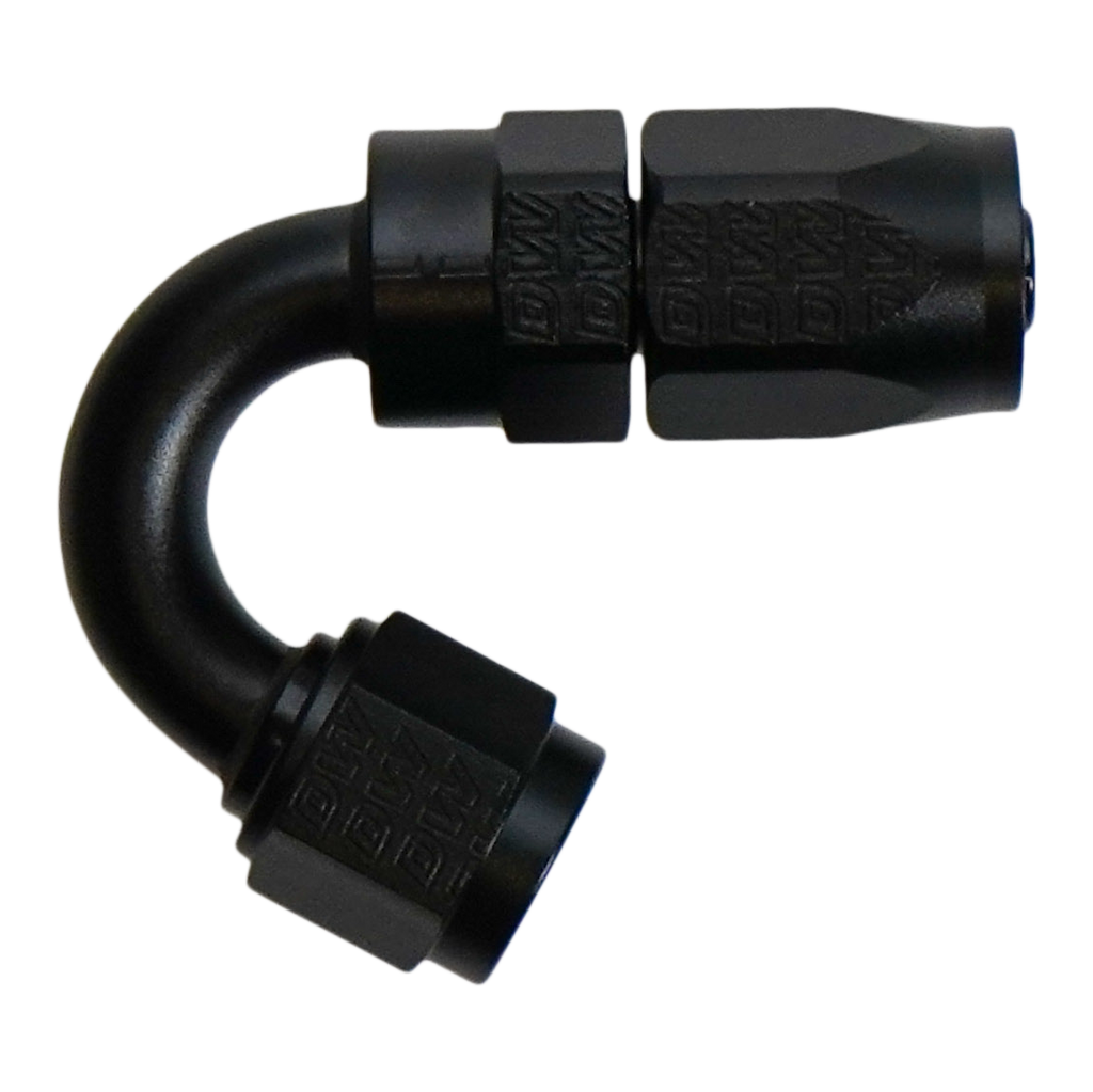 DeatschWerks 6AN Female Flare Swivel 150-degree Hose End CPE (6-02-0830-B)