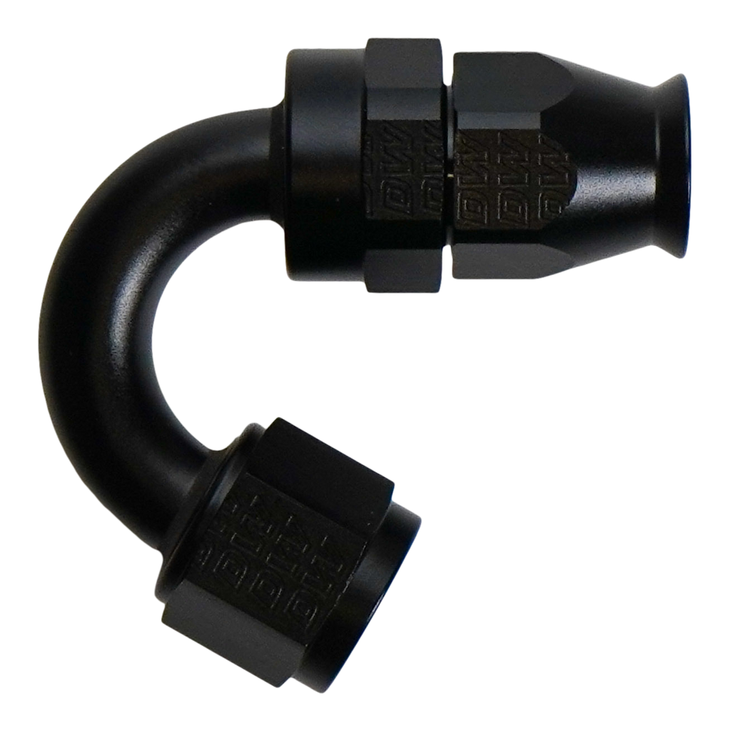 DeatschWerks 8AN Female Flare Swivel (Incl Ferule/Olive) 150-degree Hose End PTFE (6-02-0880-B)