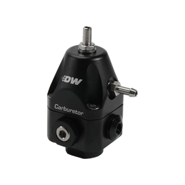 DeatschWerks Compact Carburetor Adjustable Fuel Regulator 6AN x4 Inlets - 6AN Return - Black (6-0550-FRB)