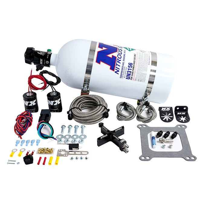 Nitrous Express 4150 Covert Crossbar Plate System, Stage 6 50-300Hp (10# Bottle) (63041-10)