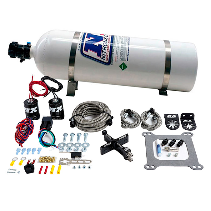 Nitrous Express 4150 Covert Crossbar Plate System, Stage 6 50-300Hp (15# Bottle) (63041-15)