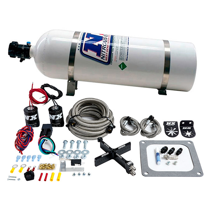 Nitrous Express 4500 Covert Crossbar Plate System, Stage 6 50-300Hp (15# Bottle) (63071-15)