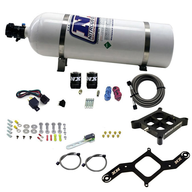 Nitrous Express 4500 Covert Crossbar Plate System, Pro Power 100-500Hp (15# Bottle) (63571-15)