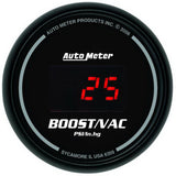 AutoMeter Black 52mm 30 In Hg.-Vac./30 PSI Digital Vacuum/Boost Gauge (6359)