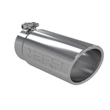 MBRP Exhaust Tip. 4in. O.D. Angled Rolled End 3in. let 10in. length. T304 (T5112)