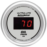 AutoMeter Ultra-Lite 2-1/16in 100PSI Silver Dial Digital Oil Pressure Gauge w/ Red LED (6527)