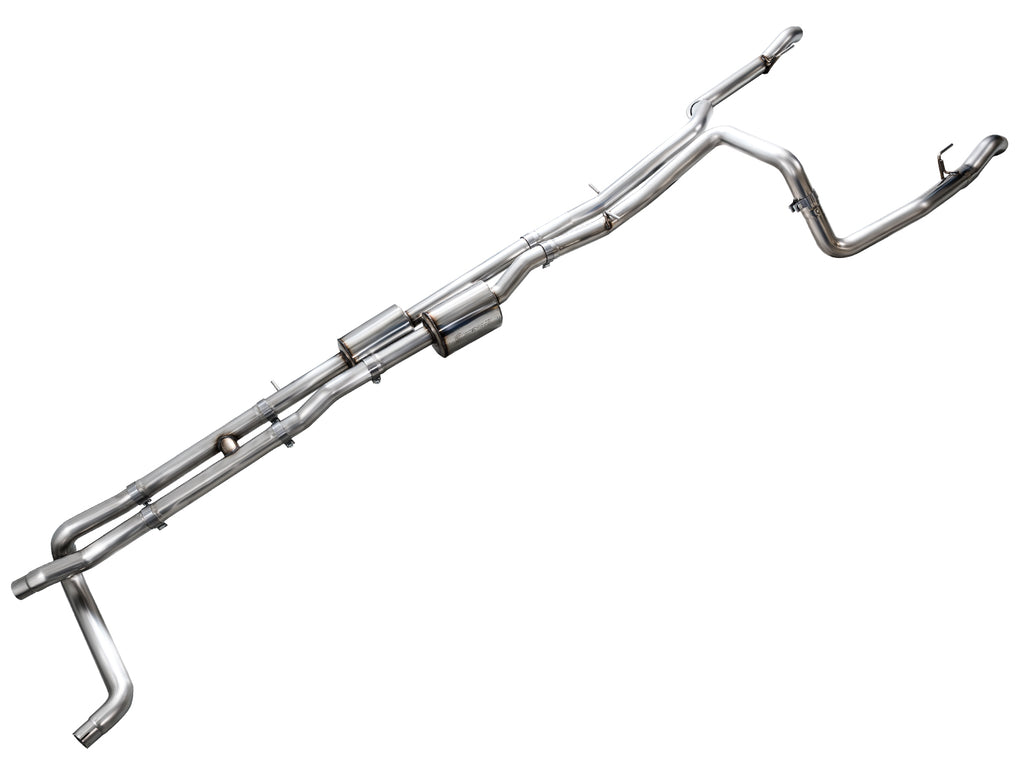 AWE Tuning 4th Gen GM 1500 6.2L Catback Split Rear Exit (w/ Bumper Cutouts) - OE Tips (3015-31202)