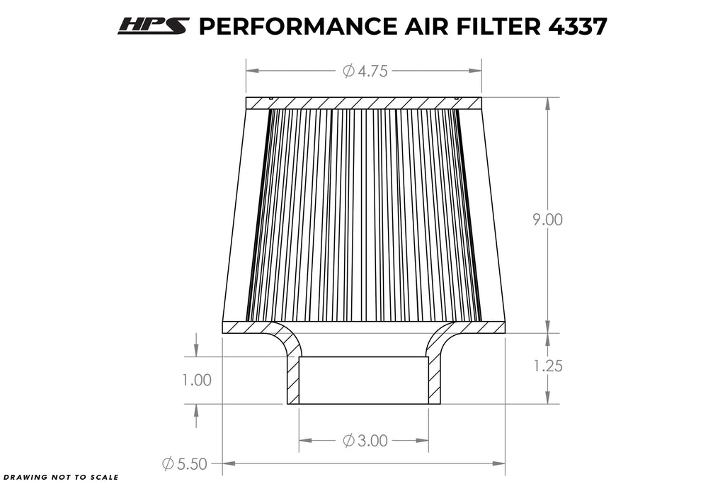 HPS 3" Aluminum MAF Housing Adapter Tube with 10.25" Air Filter for Toyota Lexus 2JZ 1MZ 1UZ Polished (MAFT-1605)