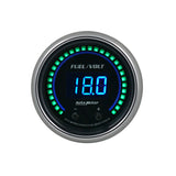 AutoMeter 52.4mm Black Switchable 0-100 Fuel Level / 8-18V Voltmeter Cobalt Elite Digital Gauge (6709-CB)