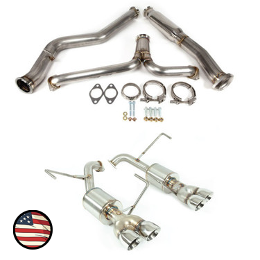 Nameless Performance Catback Exhaust - 2015-2021 WRX / 2015-2018 STi - 5" Muffler - 3" Double Wall Tips (SUCB15WRX-5MU-30SDW)