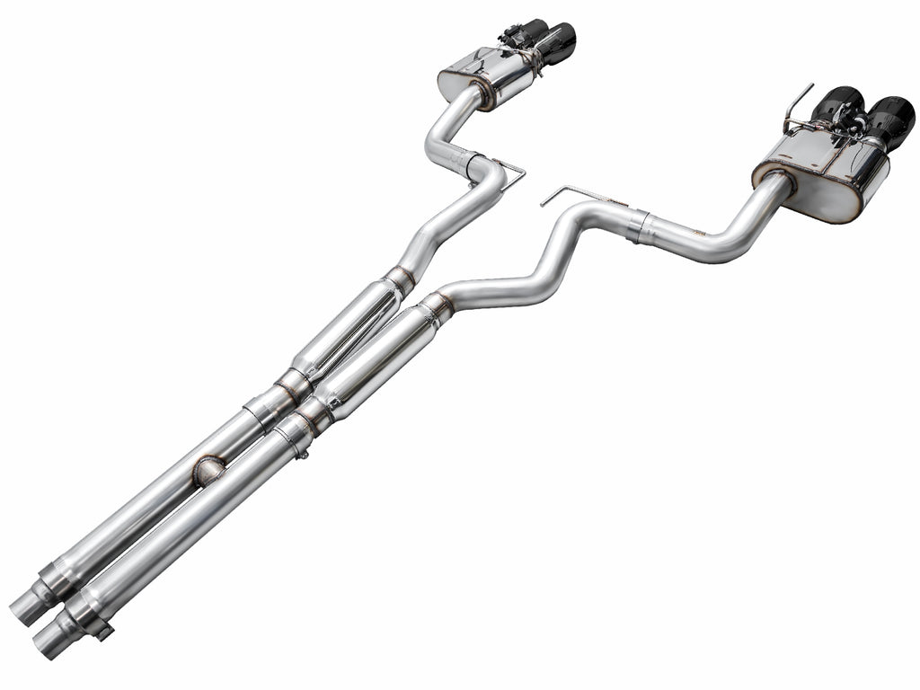 AWE Tuning AWE SwitchPathâ„¢ Exhaust for S650 Mustang GT Coupe - Quad Diamond Black Tips - 3025-43650