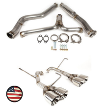 Load image into Gallery viewer, Nameless Performance Catback Exhaust - 2015-2021 WRX / 2015-2018 STi - Muffler Delete - 4" Double Wall Tips (SUCB15WRX-0MU-40SDW)